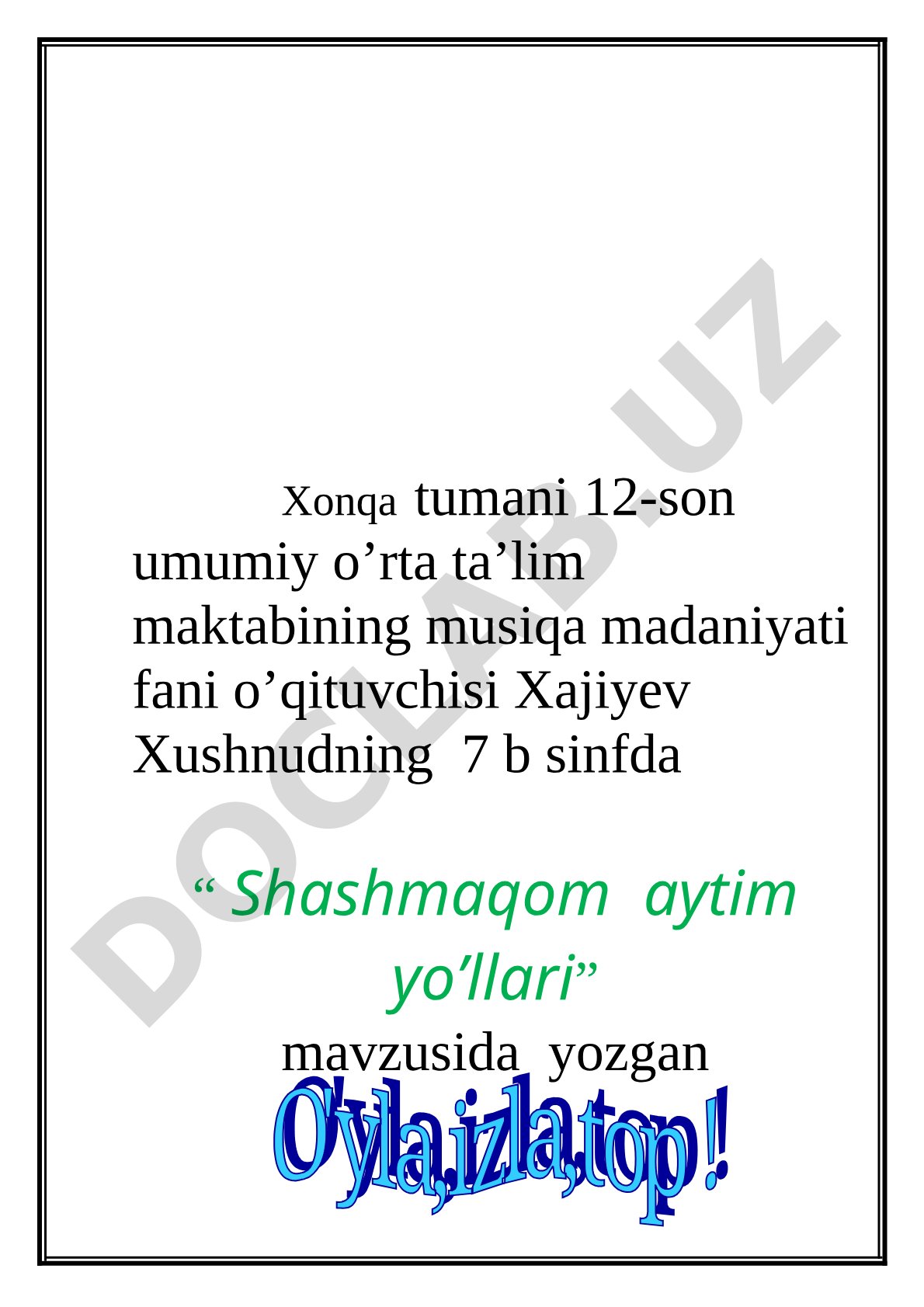 Shashmaqom aytim yo'llari