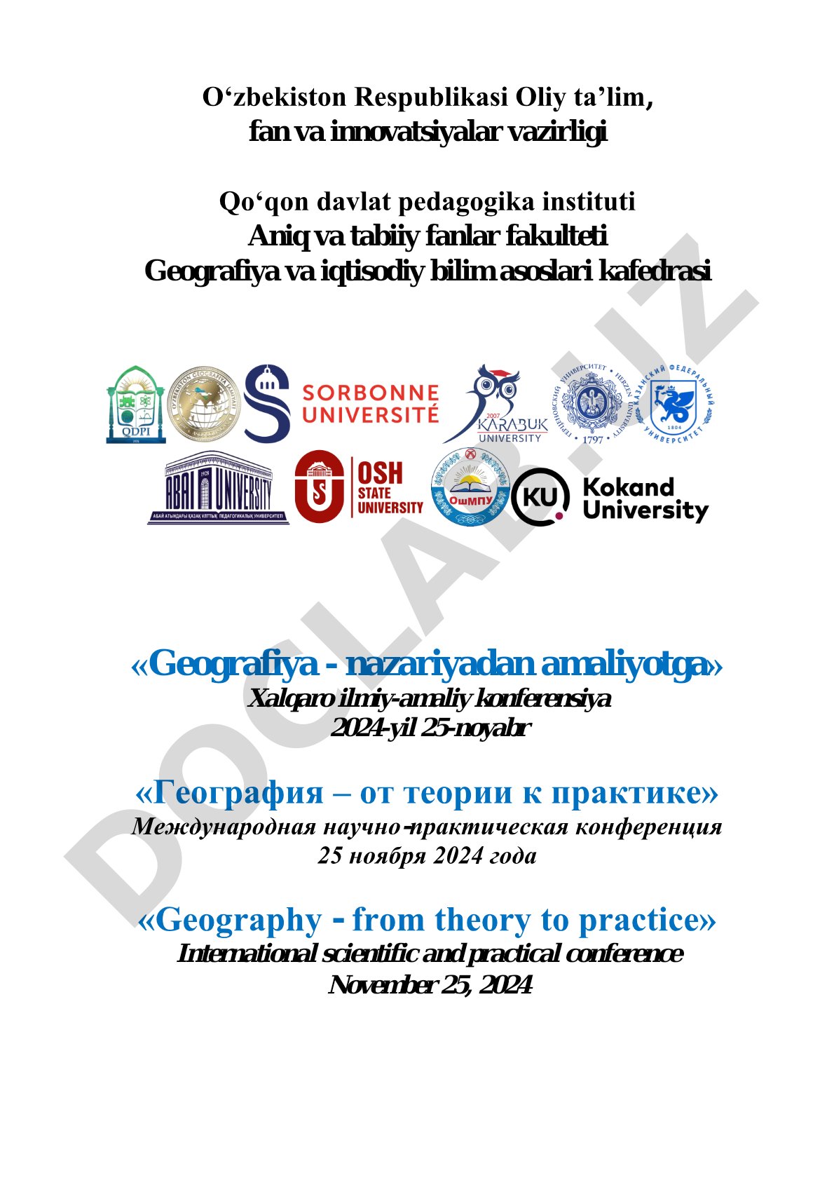 Geografiya – nazariyadan amaliyotga
