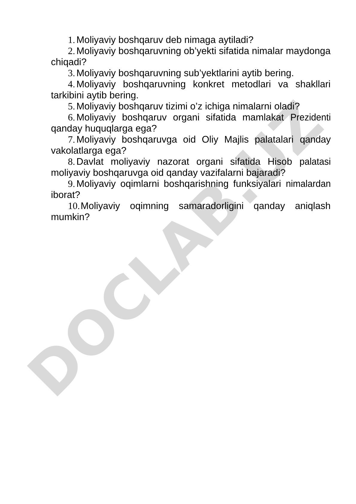 Moliyaviy boshqaruv tushunchasi va uning elementlari