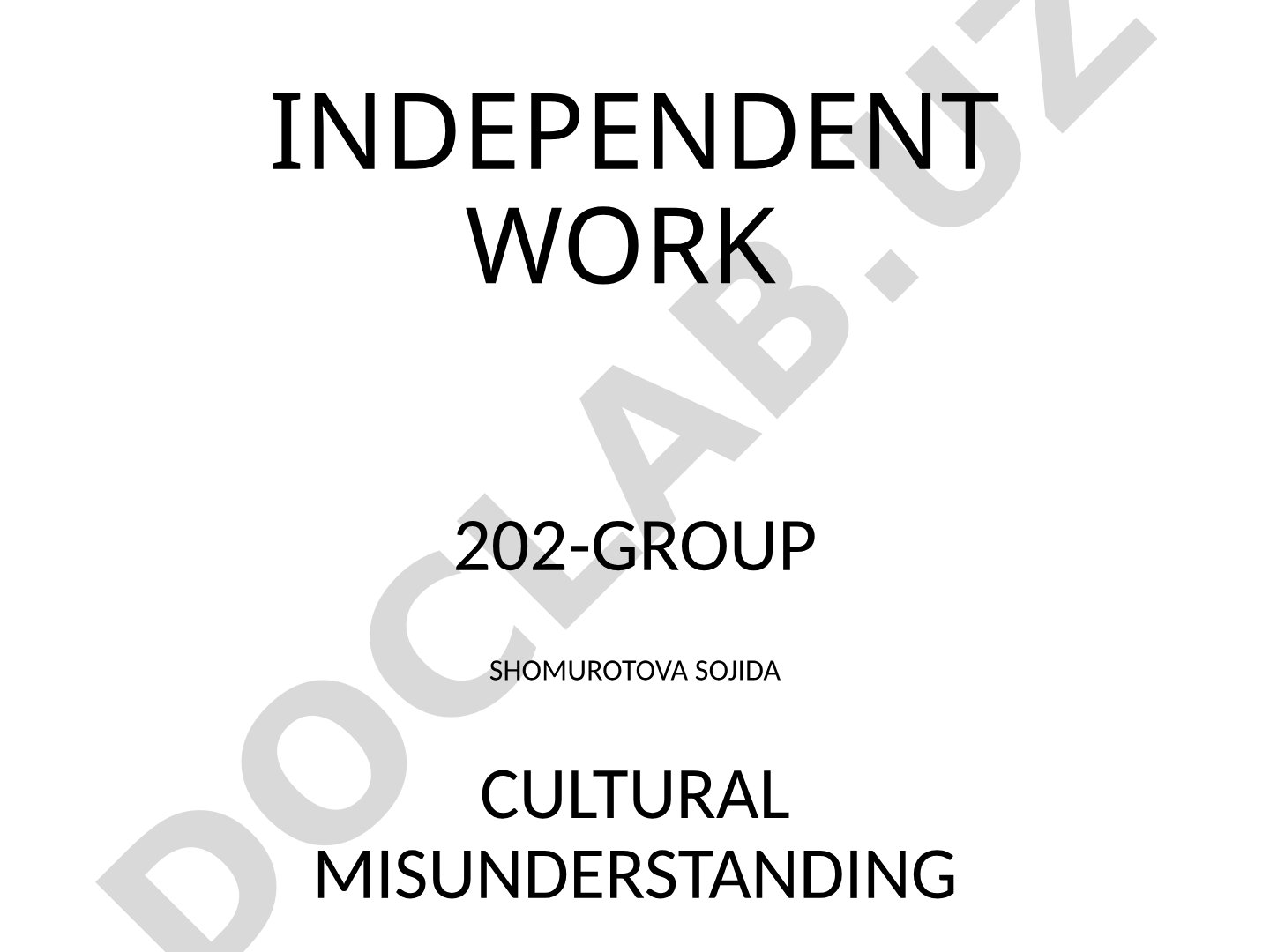 Independent work on cultural misunderstanding with visual examples