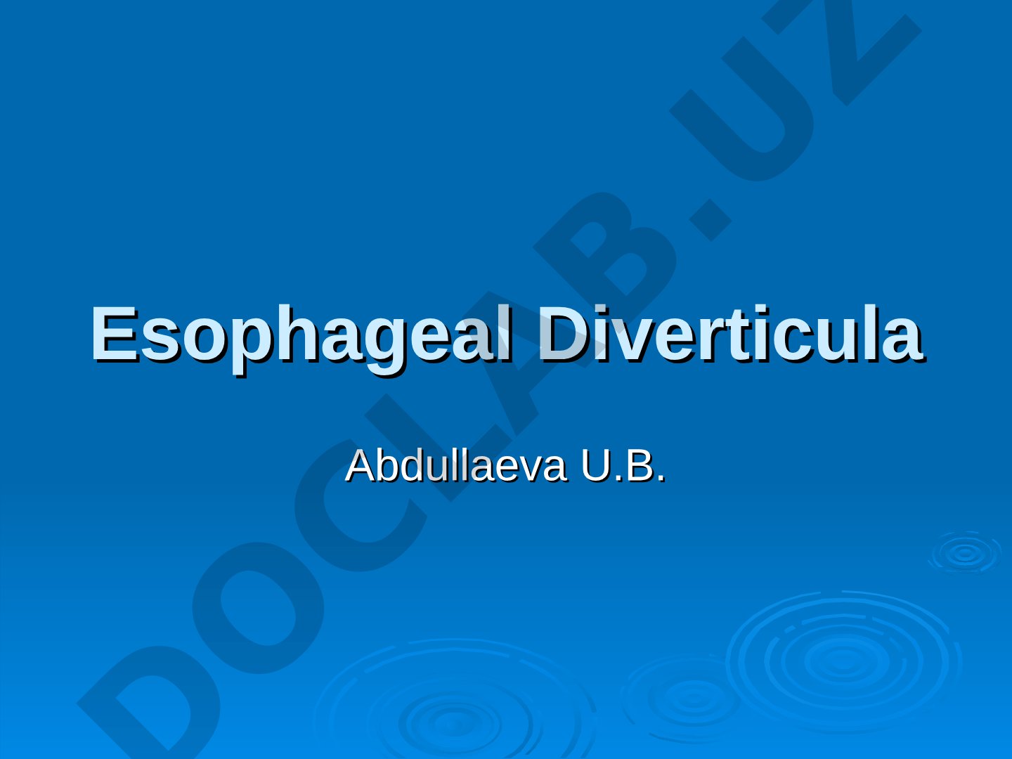 Esophageal Diverticula Classification and Mechanisms