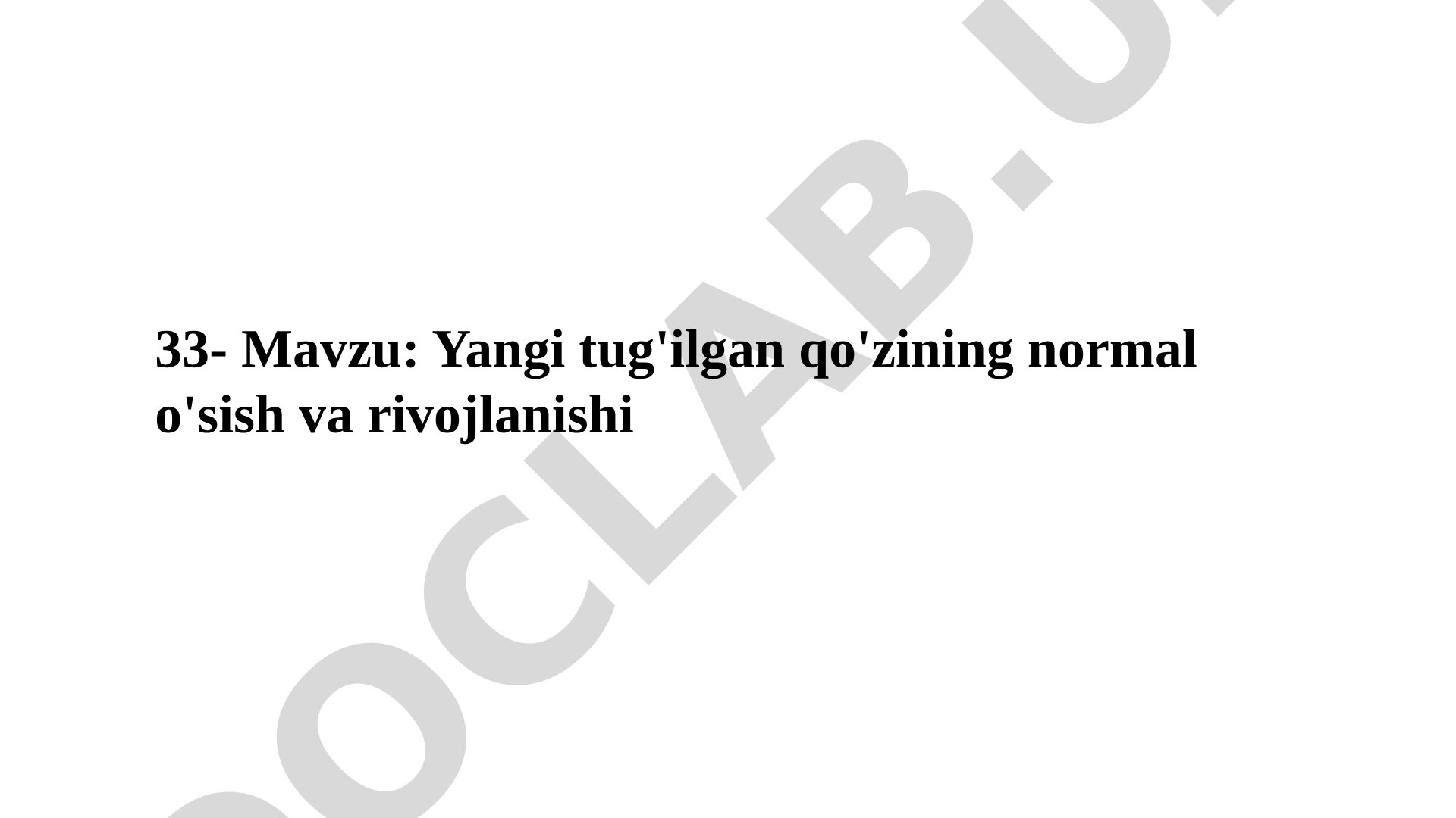 Yangi tug'ilgan qo'zining normal o'sish va rivojlanishi