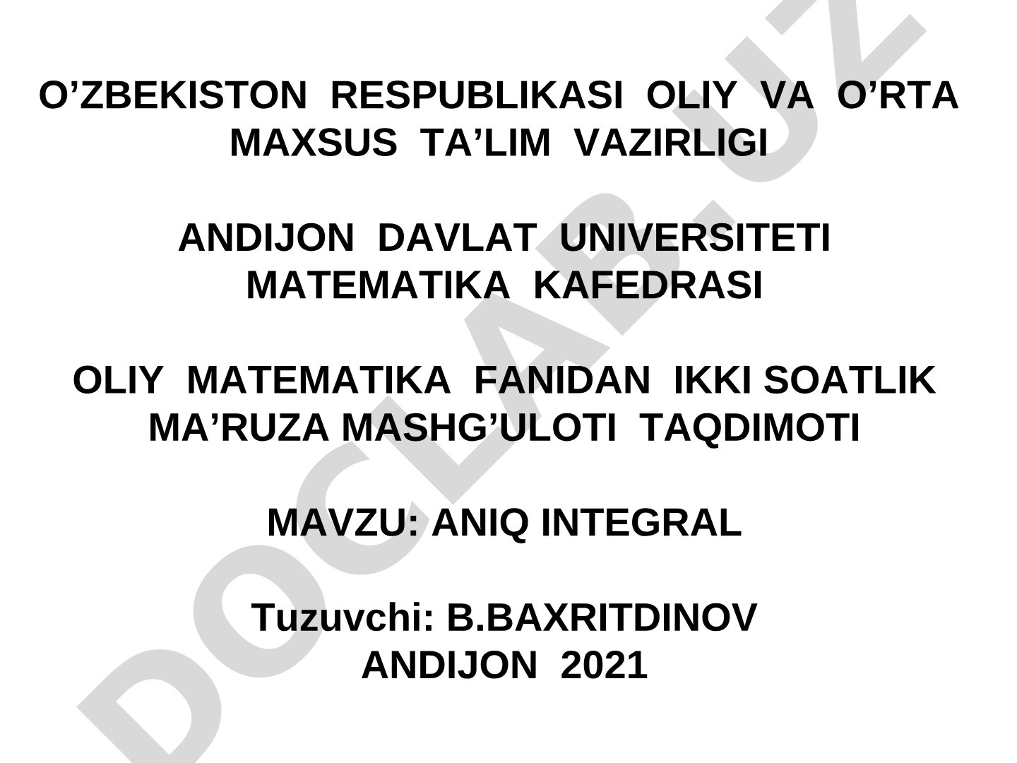 Aniq integral