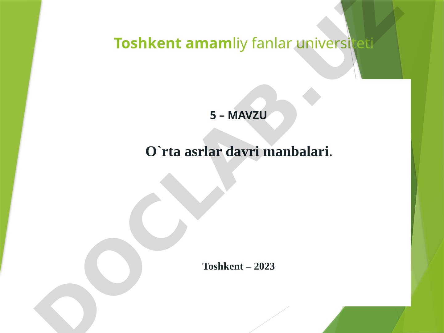 O'rta asrlar davri manbalari