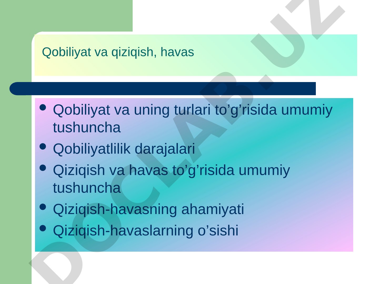 Qobiliyat va qiziqish, havas