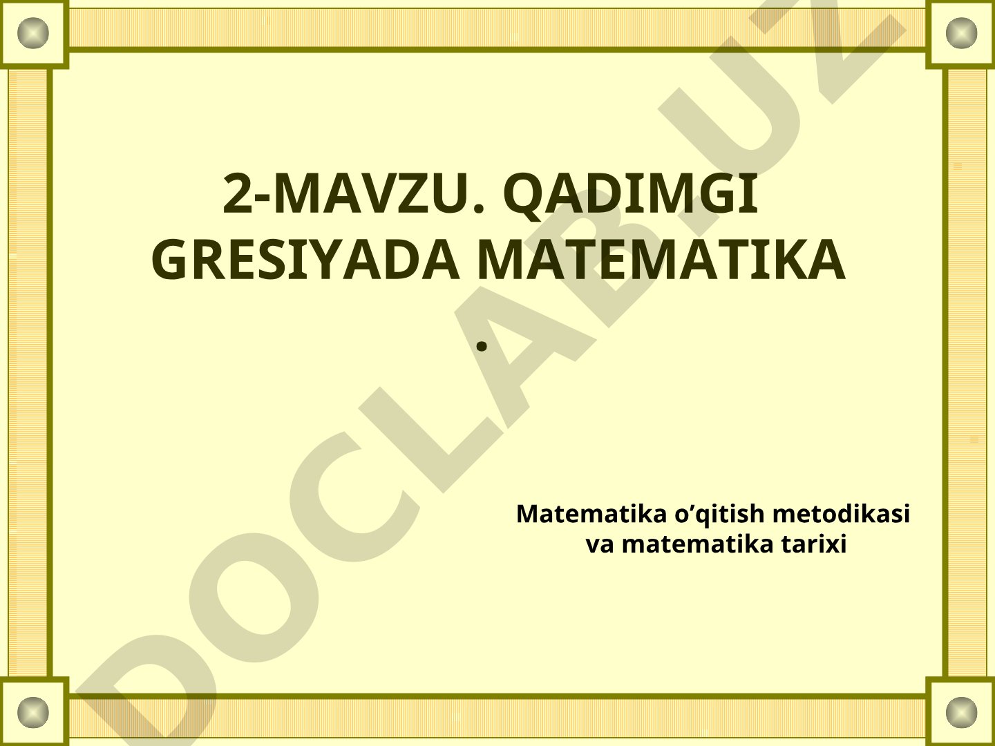 Qadimgi Gresiyada matematika