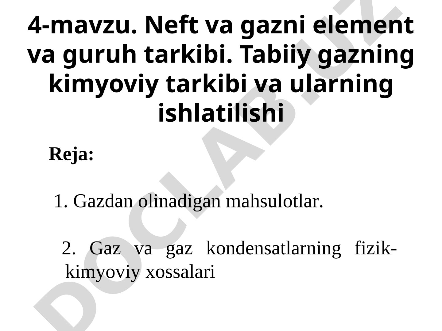 Neft va gazni element va guruh tarkibi