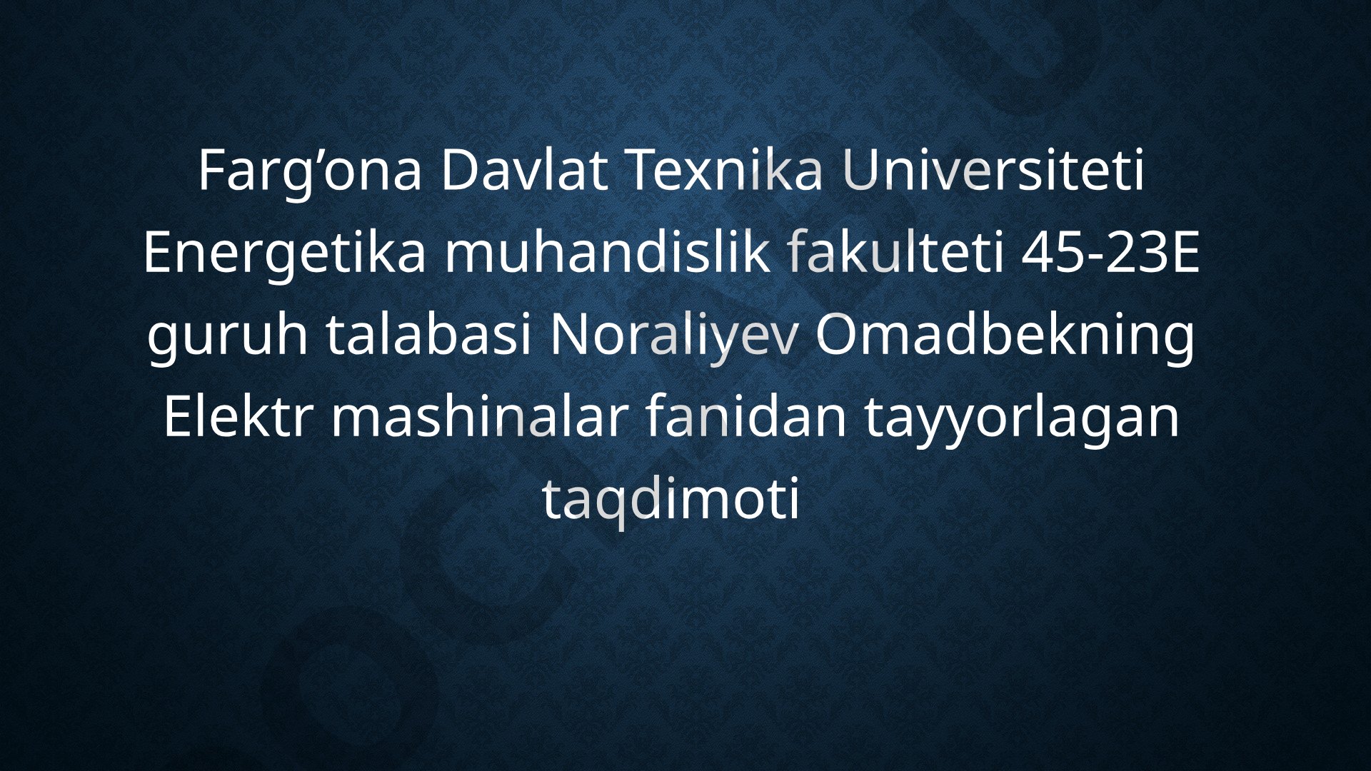 Kollektorli dvigatellarning tezlikni rostlash usullari