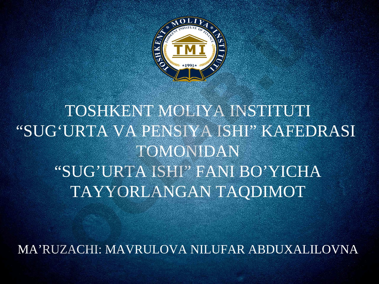Risk nazariyasi va uning sug'urtadagi roli
