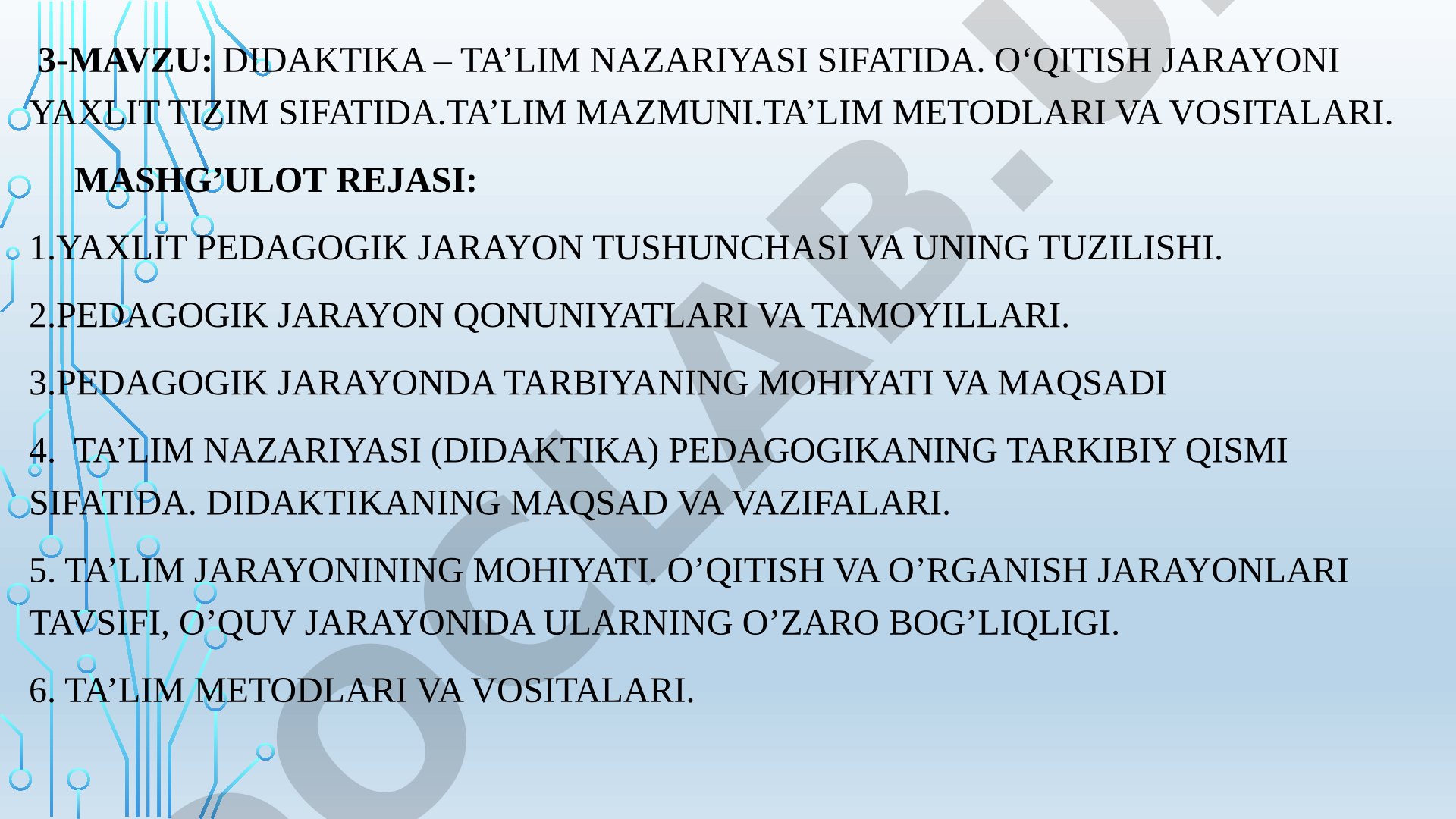 Didaktika – ta’lim nazariyasi sifatida