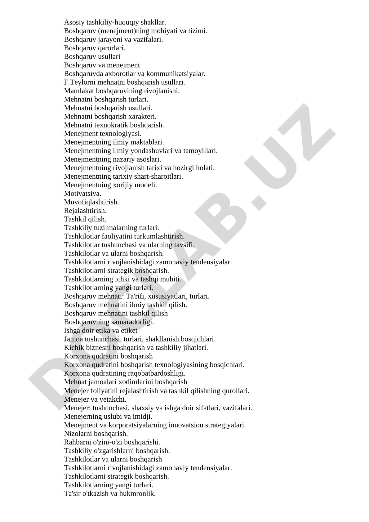 Boshqaruv va menejment asoslari