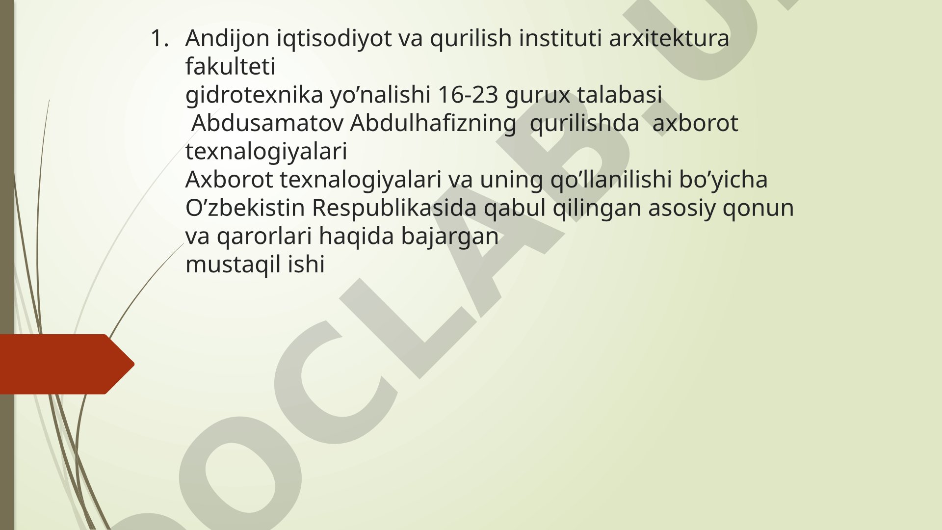 O‘zbekistonda axborot texnologiyalari bo‘yicha qonun va qarorlar
