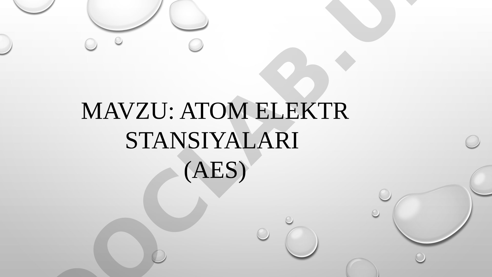 Atom elektr stansiyalari (AES)