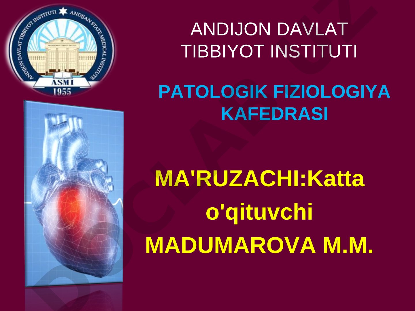 Yurak-qon tomir tizimining patofiziologiyasi yurak yetishmovchiligi