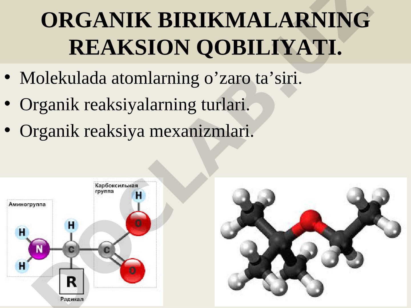 Organik birikmalarning reaksion qobiliyati