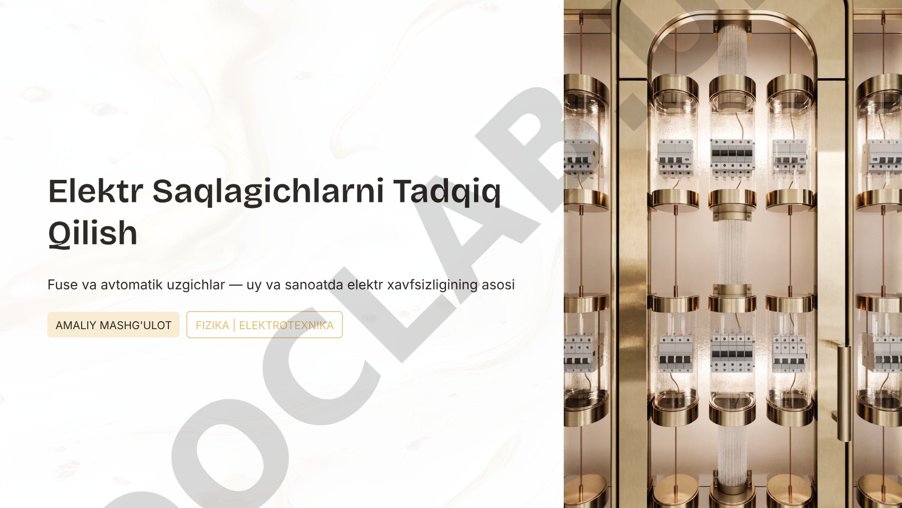 Elektr saqlagichlarni tadqiq qilish