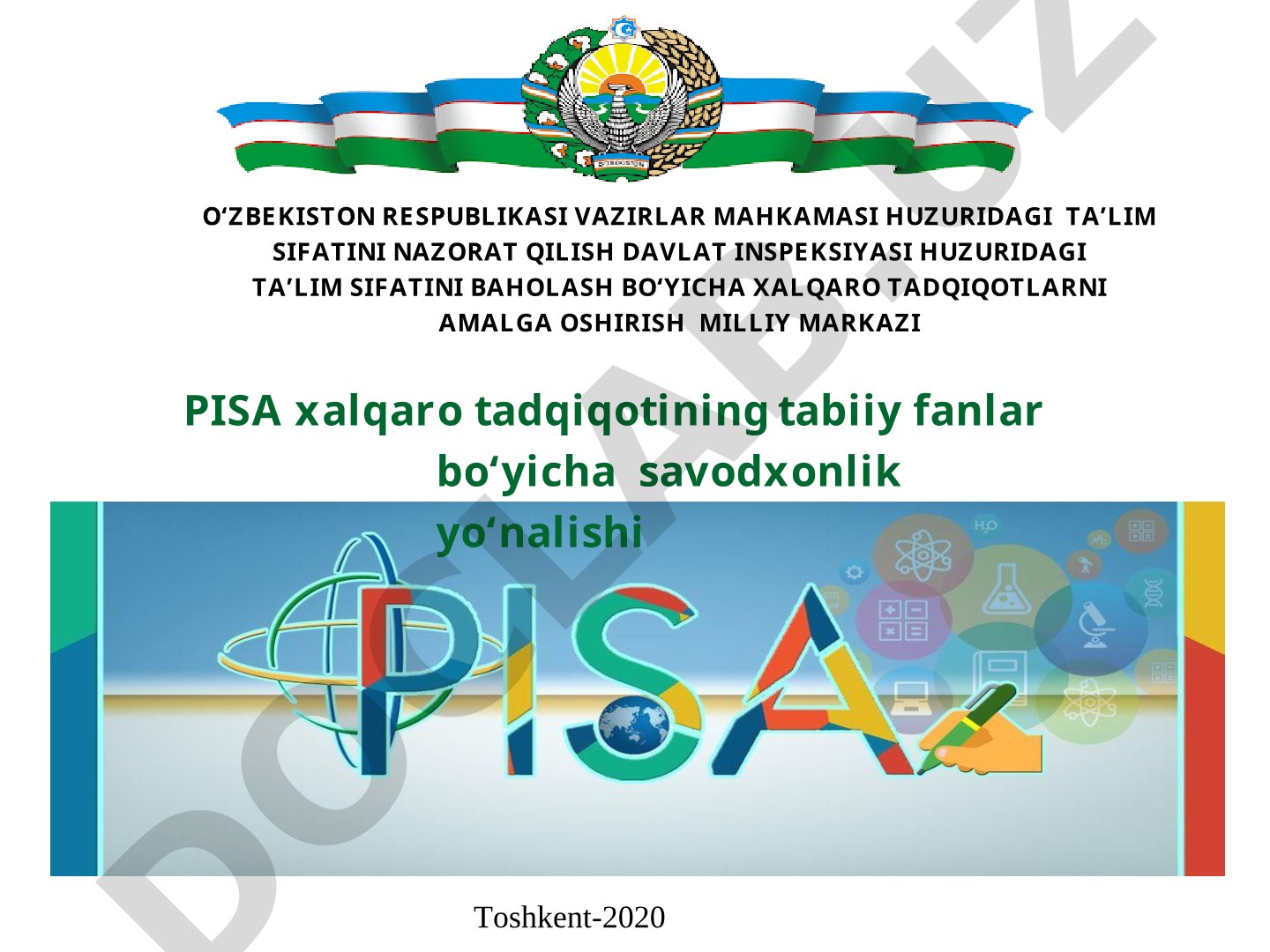 PISA xalqaro tadqiqotining tabiiy fanlar bo'yicha savodxonlik yo'nalishi