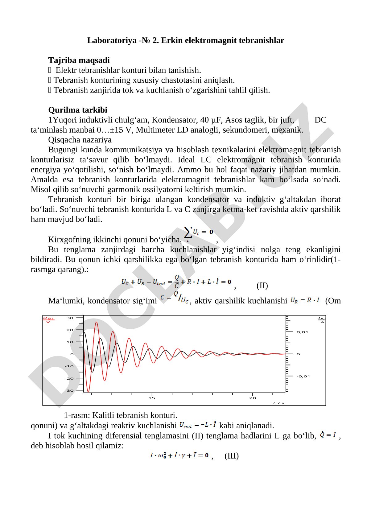 Erkin elektromagnit tebranishlar