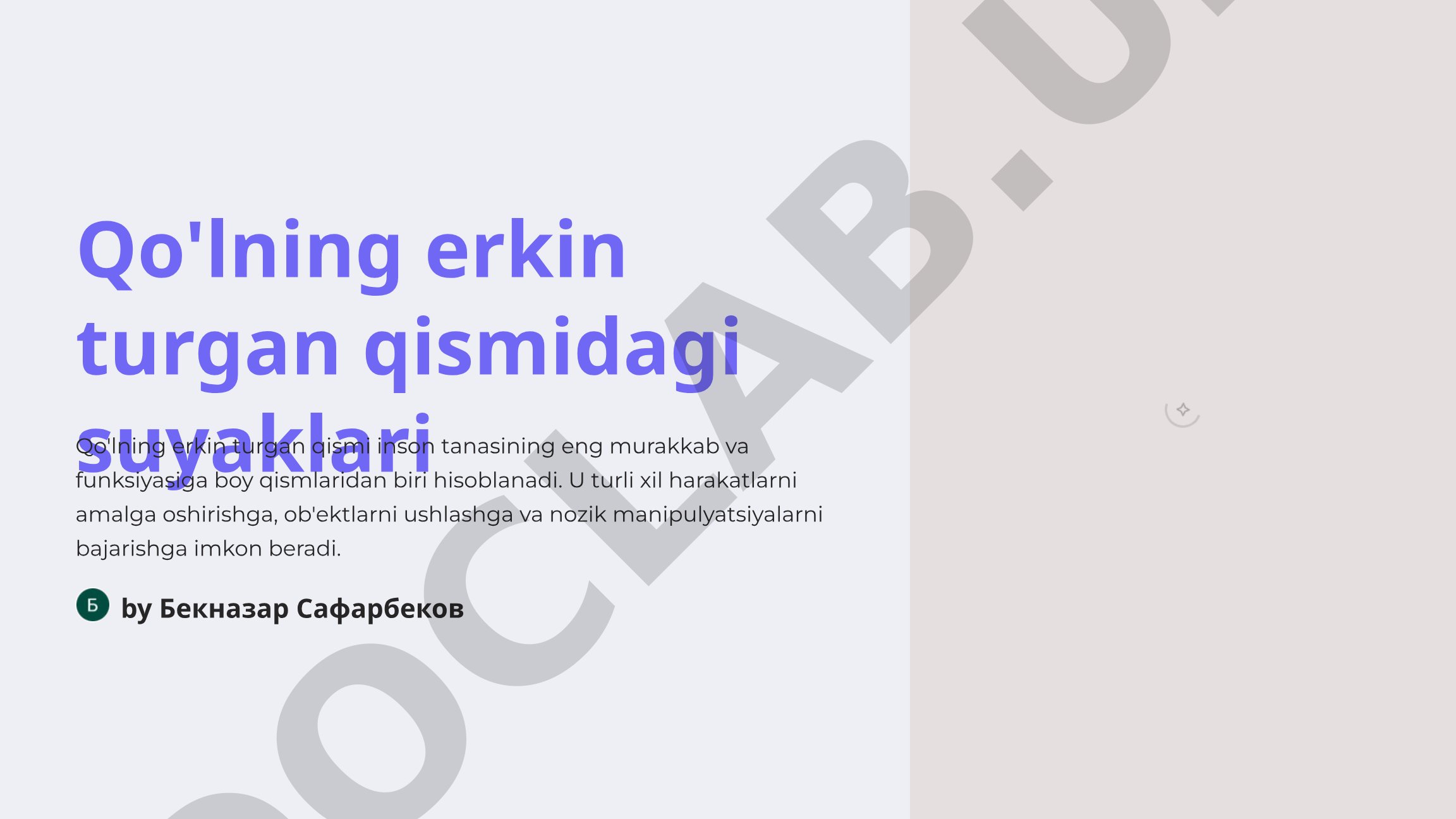 Qo'lning erkin turgan qismidagi suyaklari