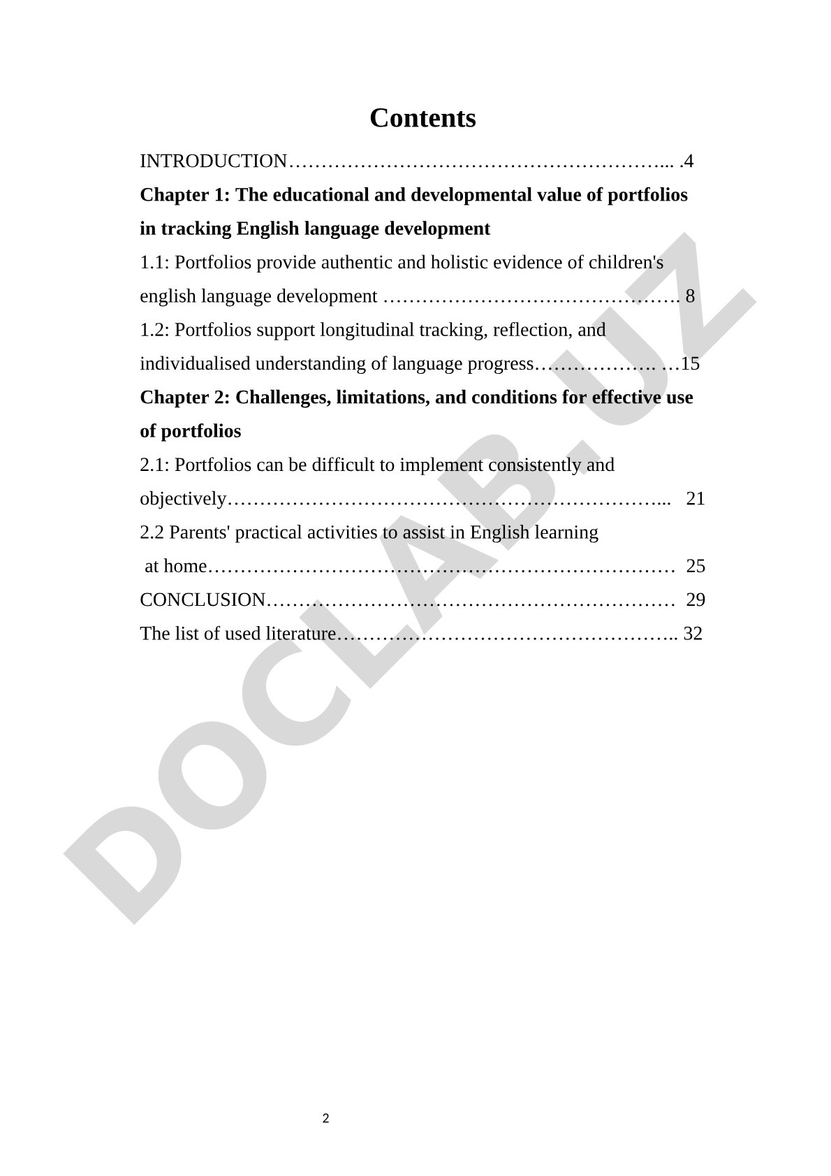 Educational value of portfolios in tracking English language development