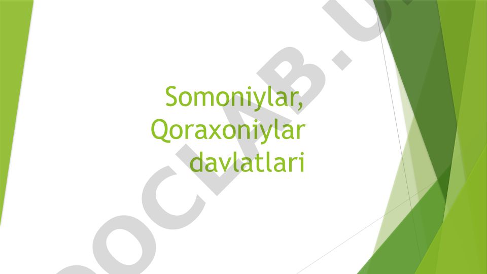 Somoniylar va Qoraxoniylar davlatlari tarixi