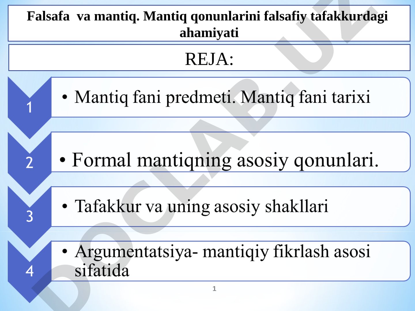 Falsafa va mantiq. Mantiq qonunlarini falsafiy tafakkurdagi ahamiyati