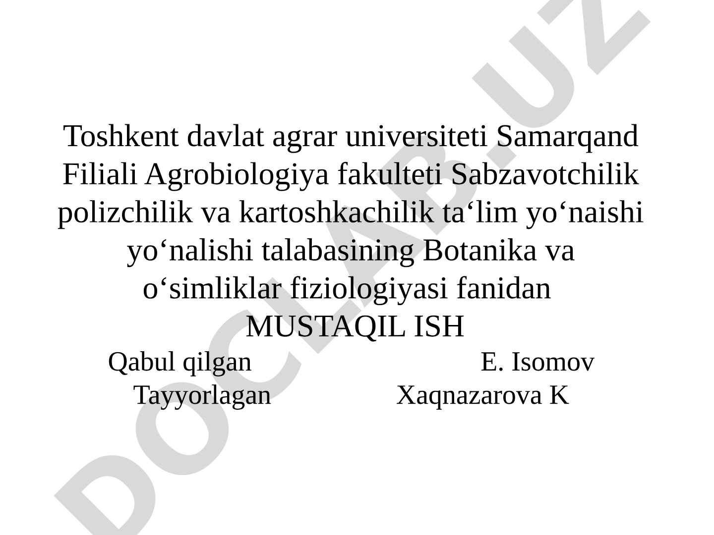 Suv o'tlari (Algae) va ularning klassifikatsiyasi