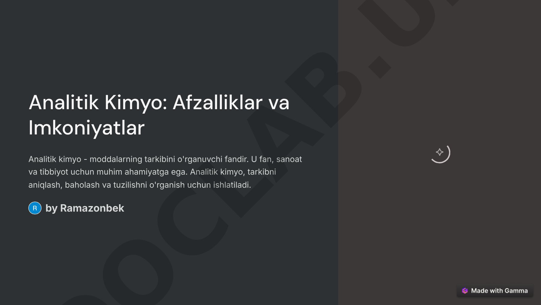 Analitik kimyo: afzalliklar va imkoniyatlar