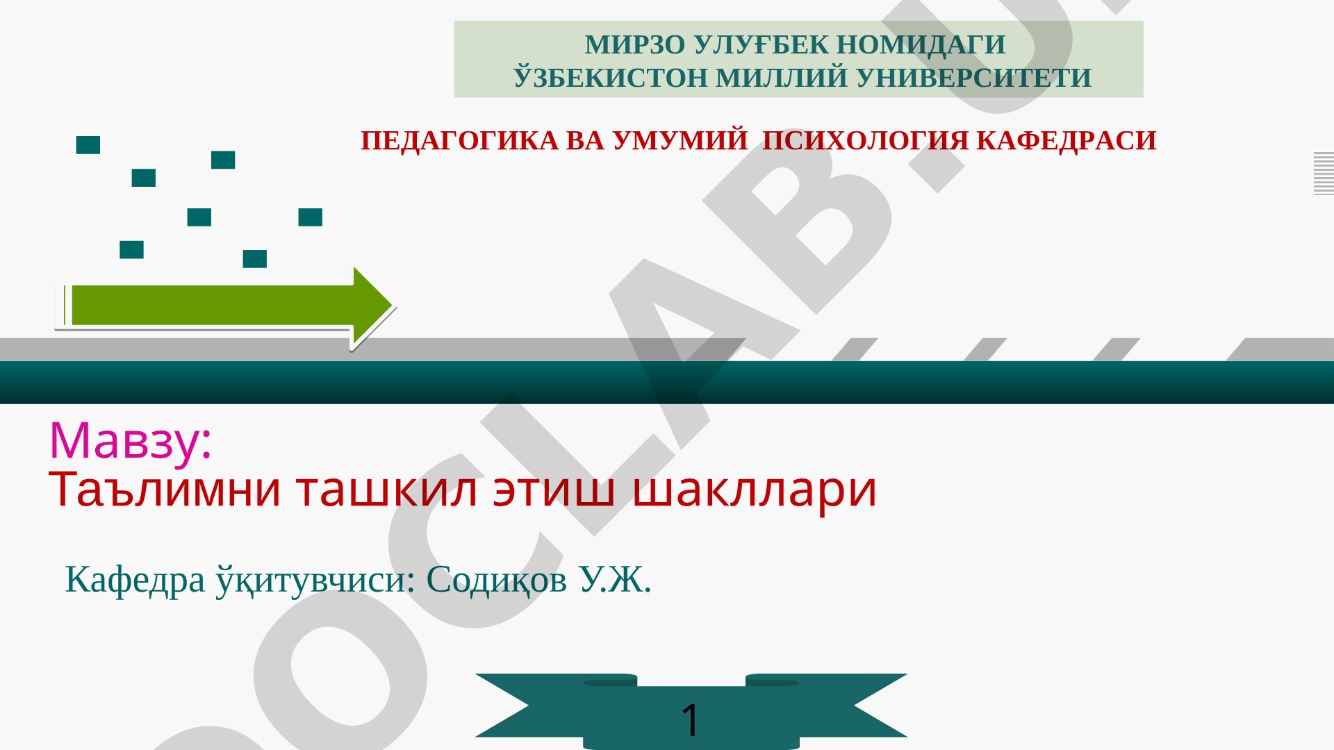Таълимни ташкил этиш шакллари