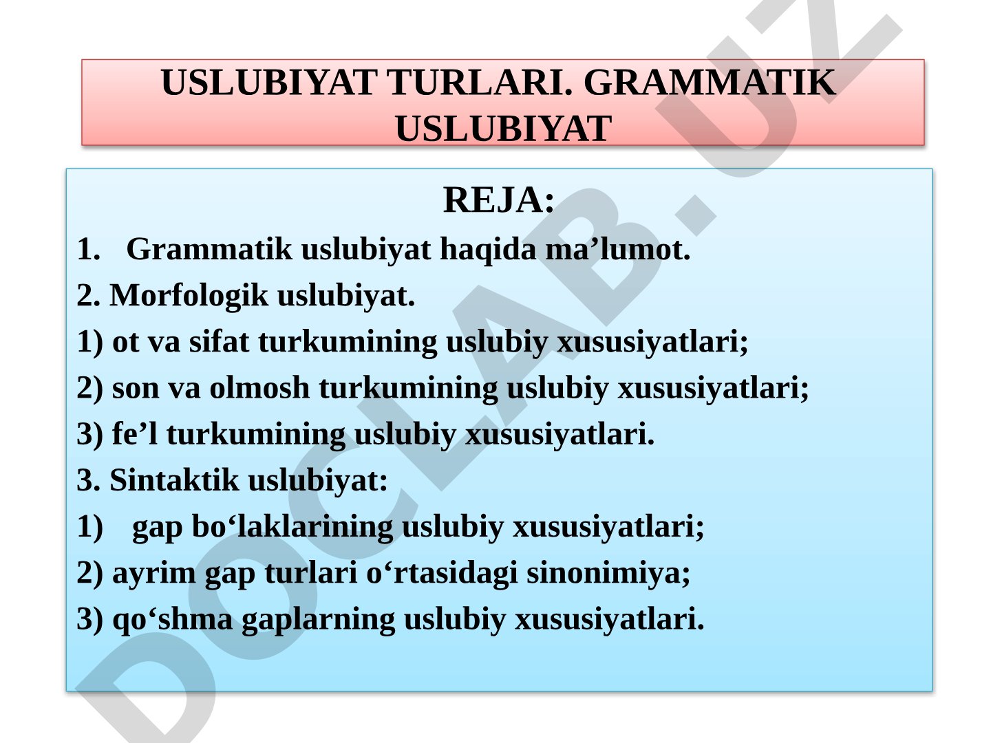 Grammatik uslubiyat turlari