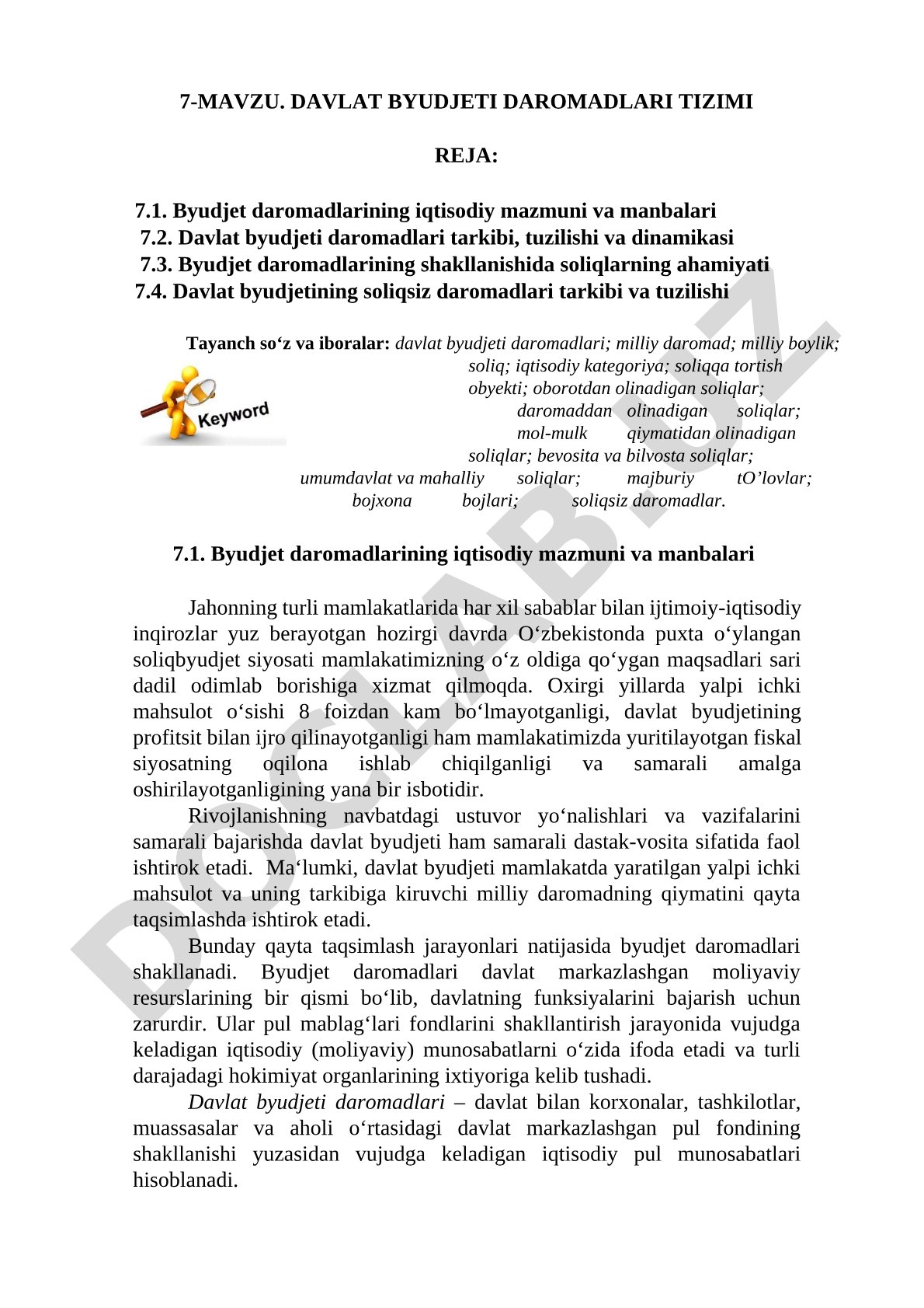 Davlat byudjeti daromadlari tizimi