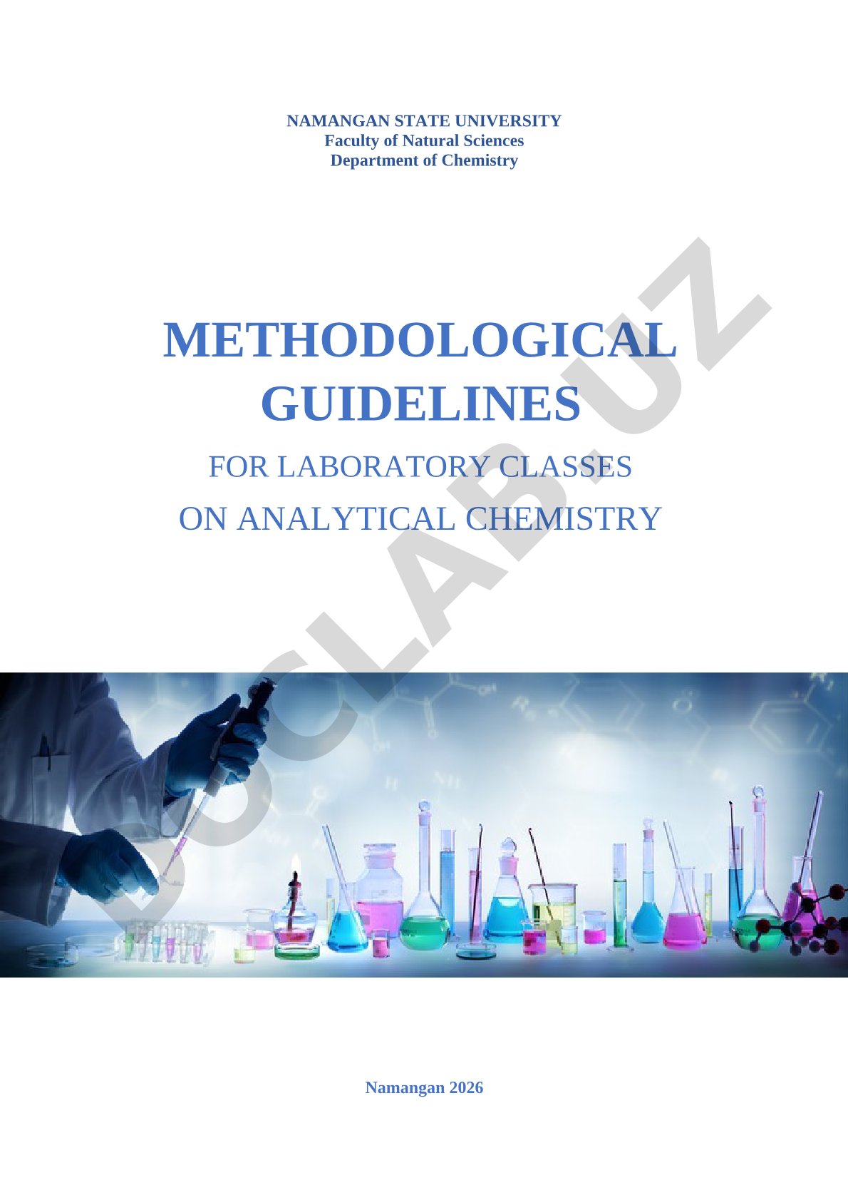 Methodological Guidelines for Laboratory Classes on Analytical Chemistry