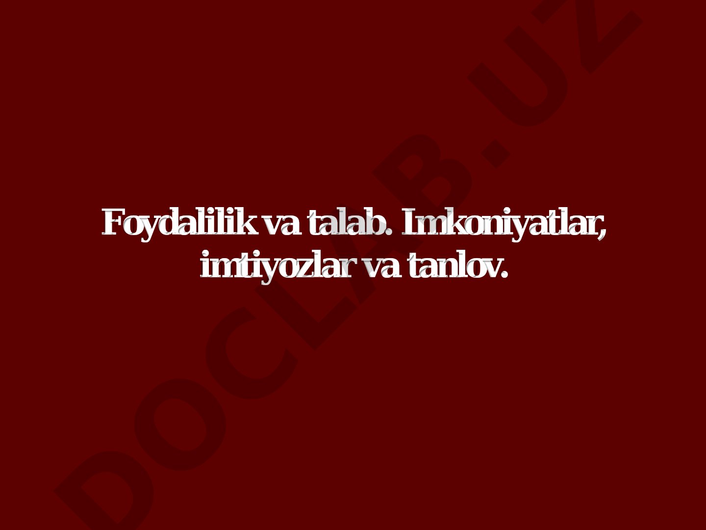Iste'molchi xatti-harakati va foydalilik nazariyasi