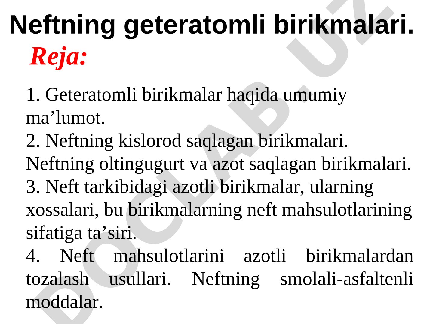 Neftning geteratomli birikmalari