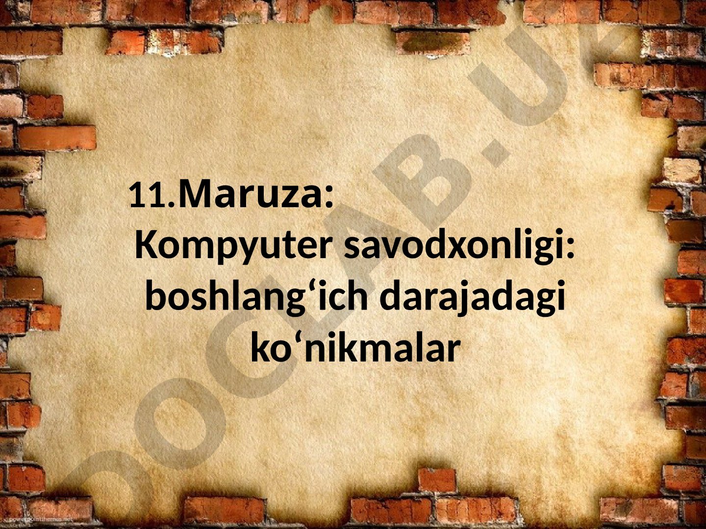 Kompyuter savodxonligi: boshlang‘ich darajadagi ko‘nikmalar