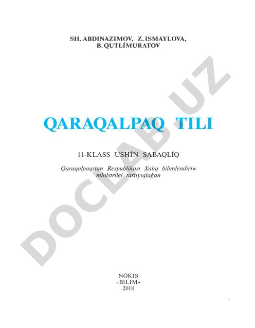 Qaraqalpaq tili 11-klass ushın sabaqlıq