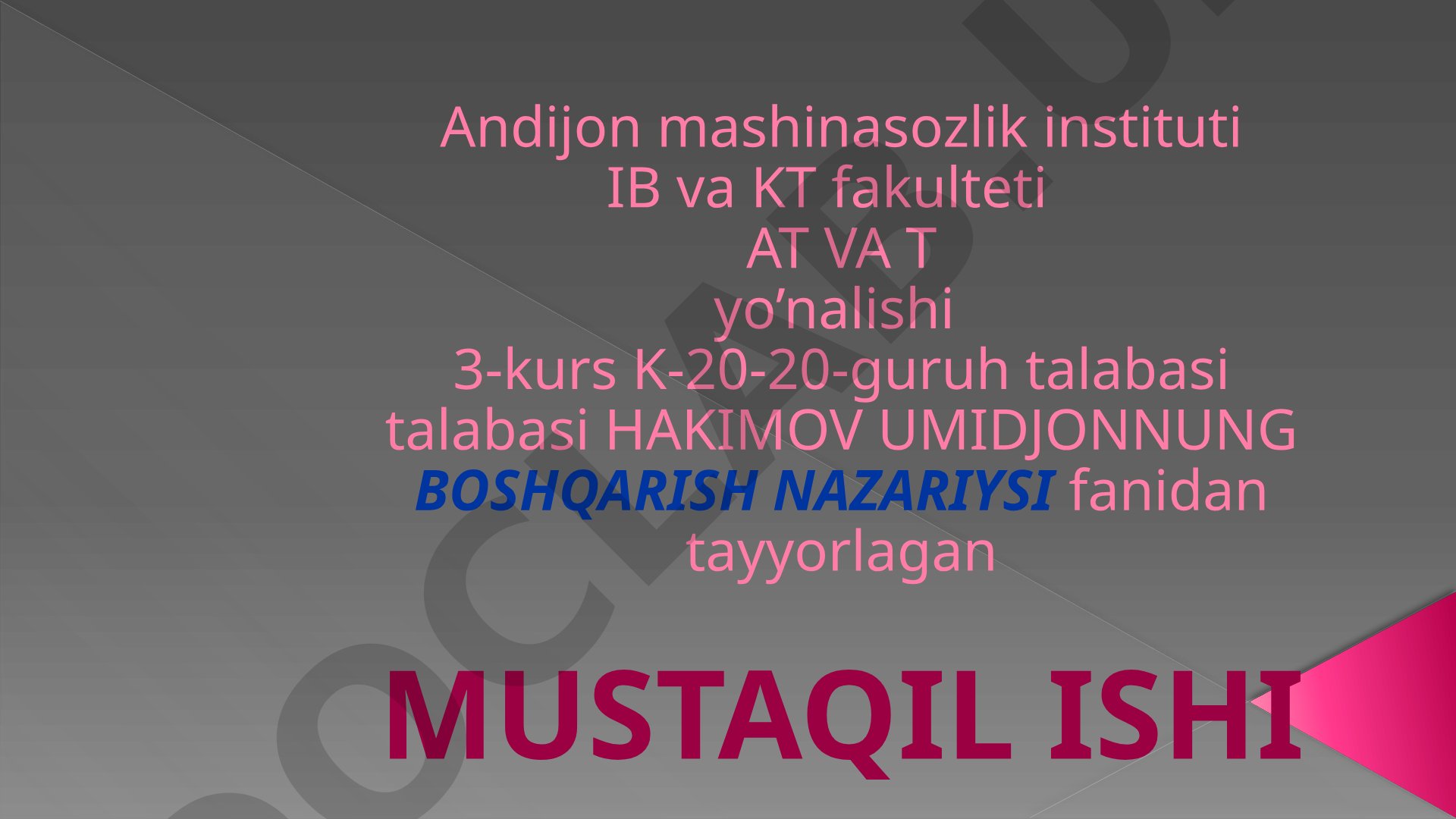 Chiziqli avtomatik rostlash sistemalari