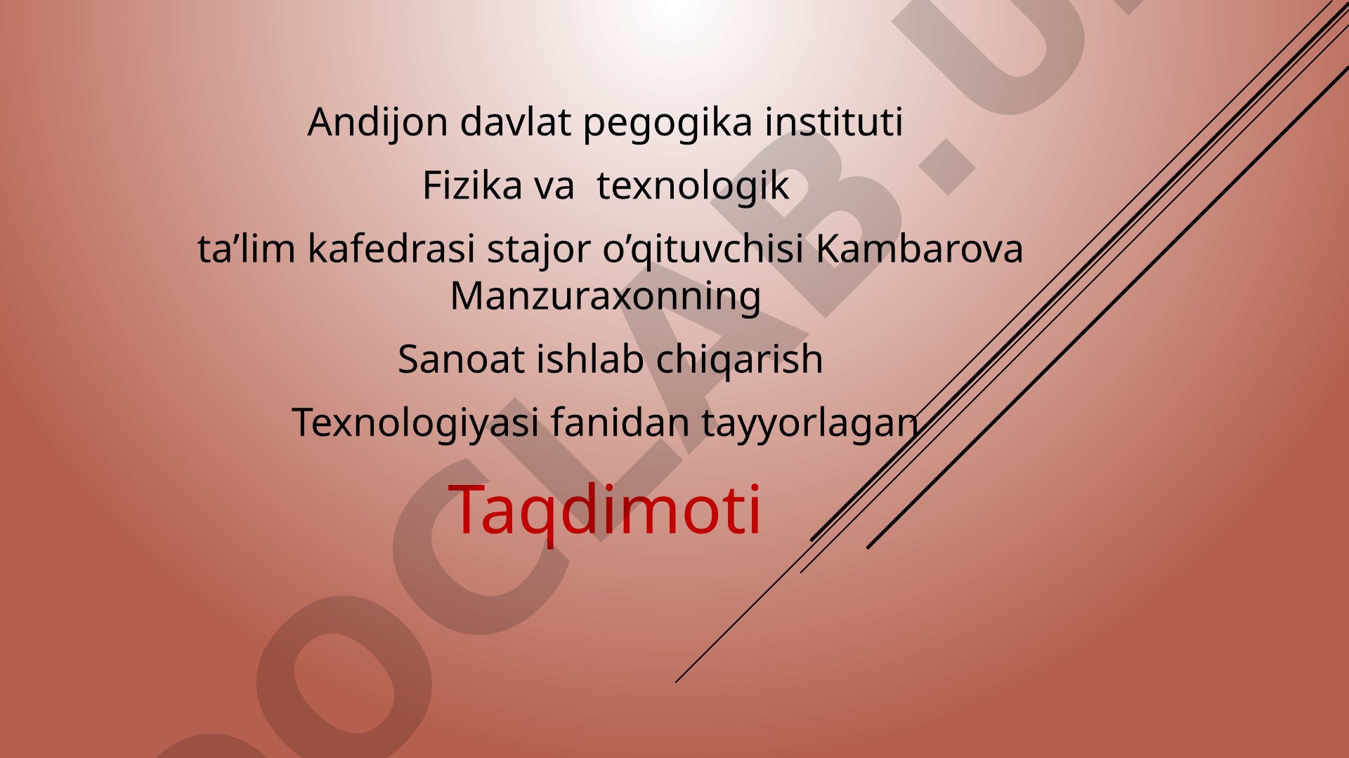 Sanoat ishlab chiqarish asoslari