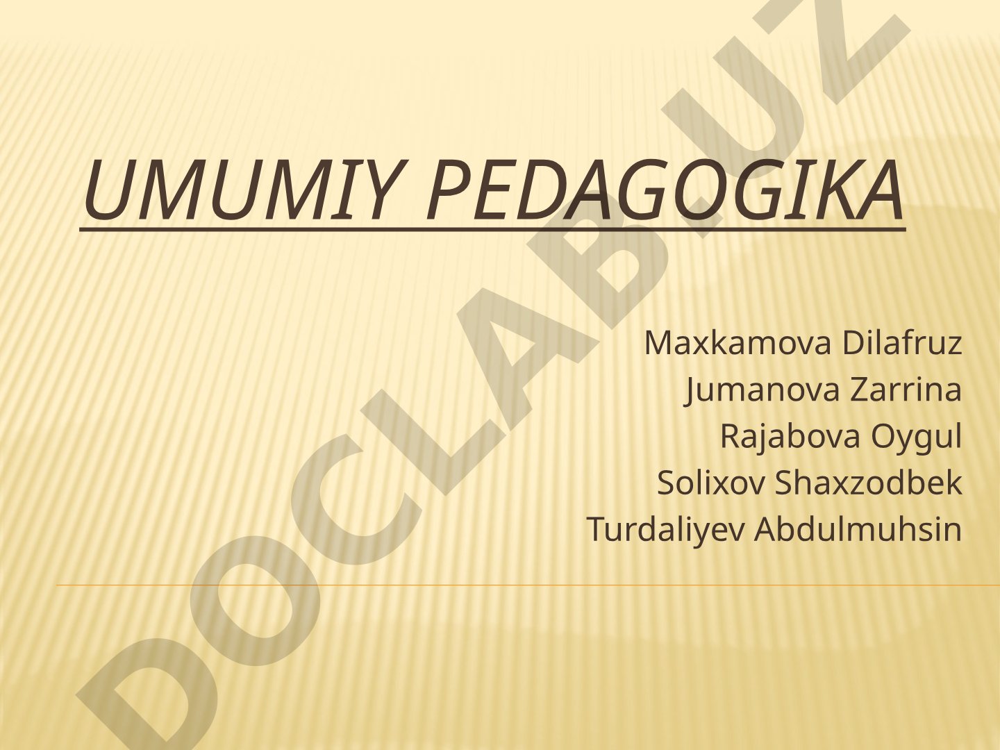 Umumiy pedagogika: ta'lim shakllari, metodlari va vositalari tasnifi, zamonaviy dars tipologiyasi