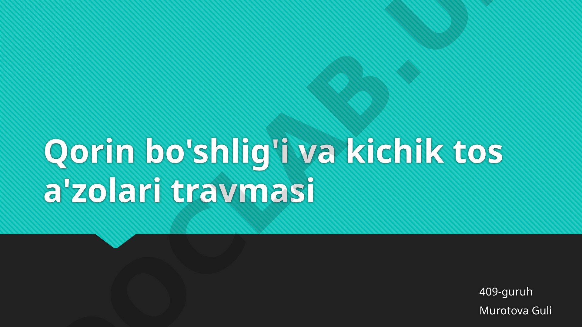 Qorin bo'shlig'i va kichik tos a'zolari travmasi