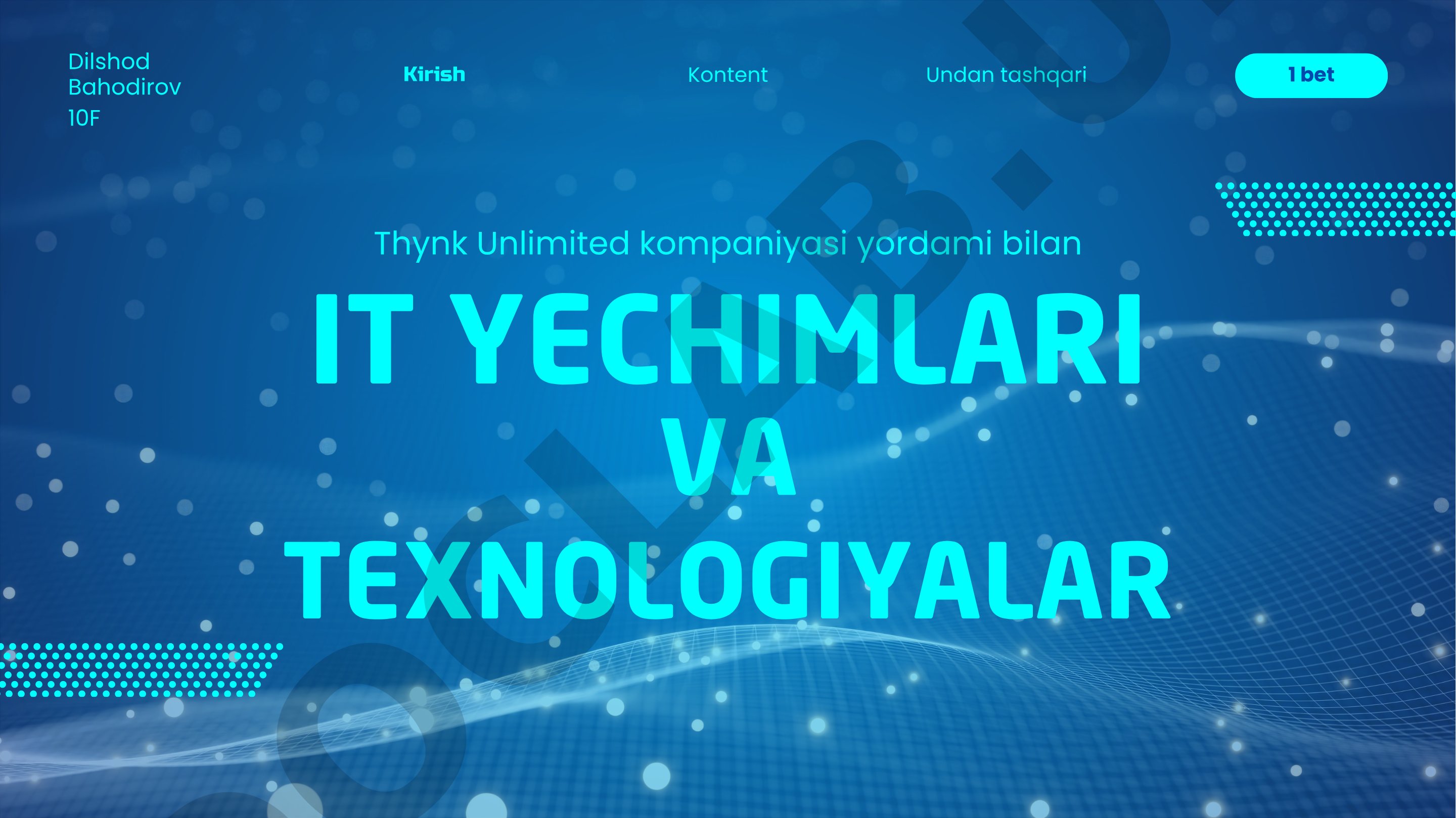 IT yechimlari va texnologiyalar