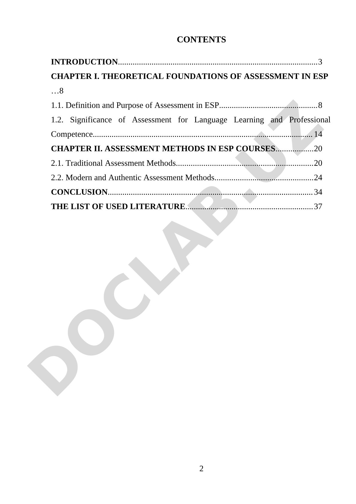 ASSESSMENT STRATEGIES IN ESP COURSES