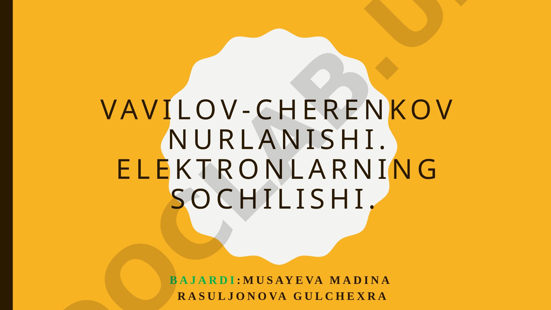 Vavilov-Cherenkov nurlanishi