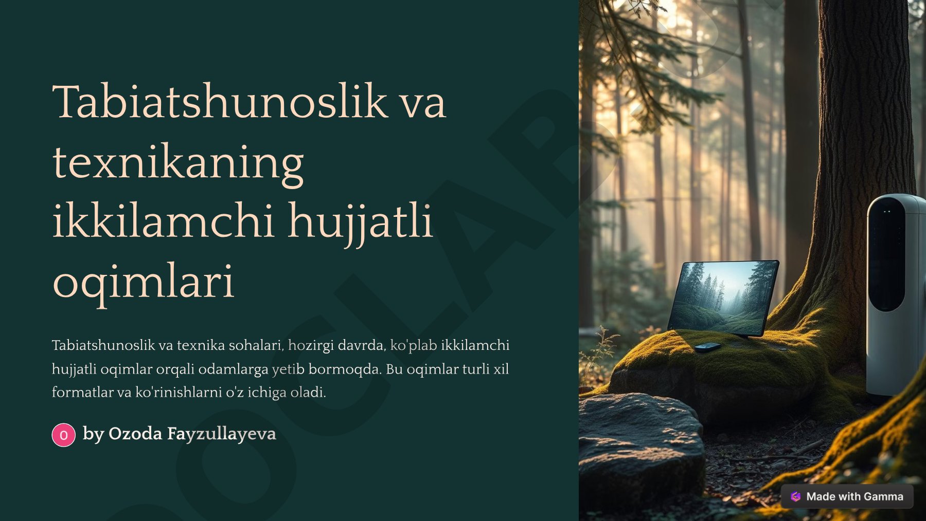 Tabiatshunoslik va texnikaning ikkilamchi hujjatli oqimlari