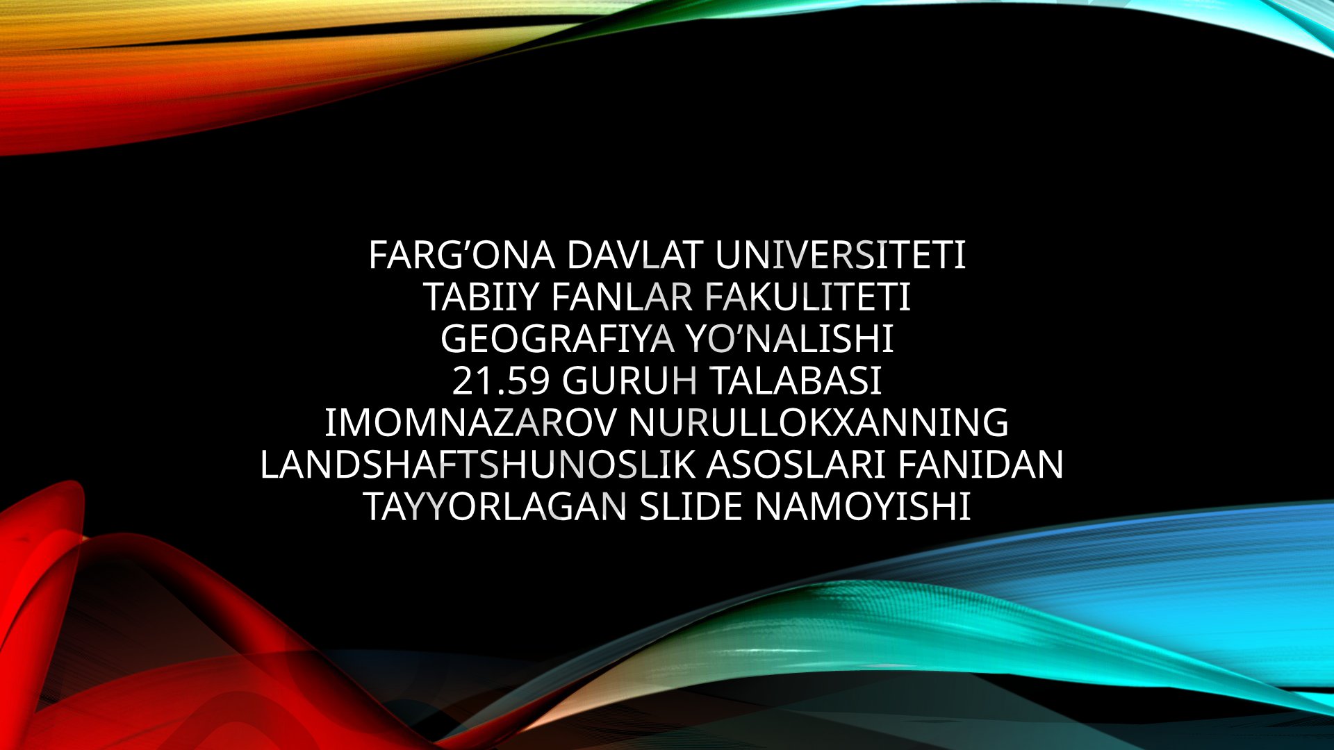 Landshaftshunoslik asoslari