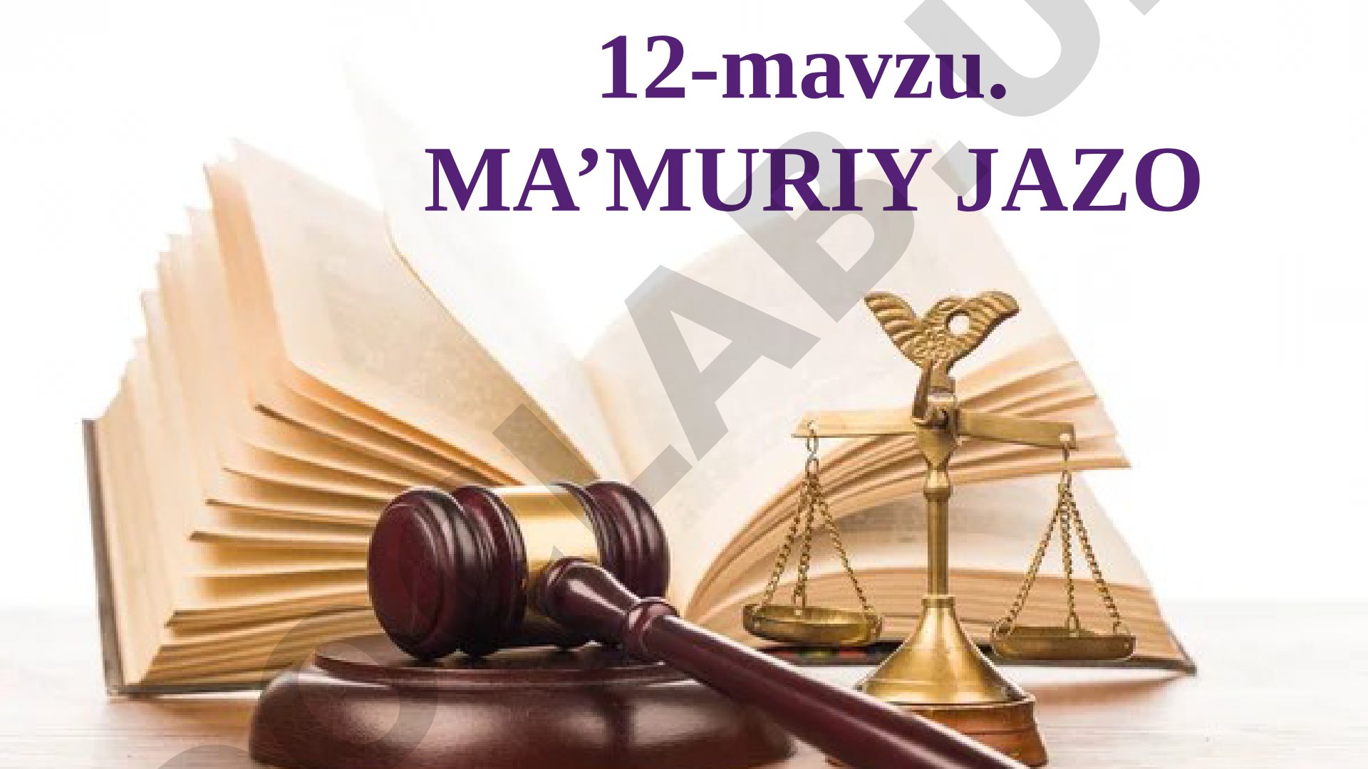 Ma’muriy jazo choralari, turlari va tayinlash tartibi yoritilgan