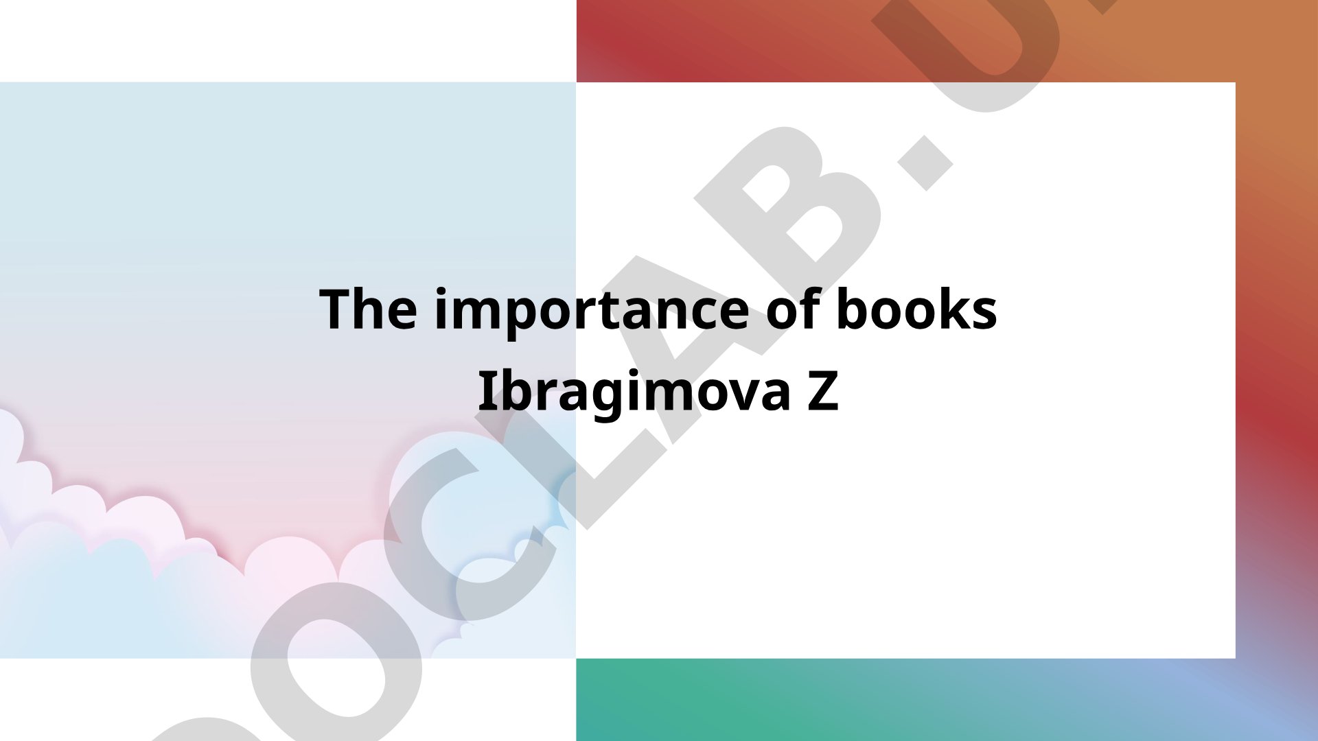The importance of books