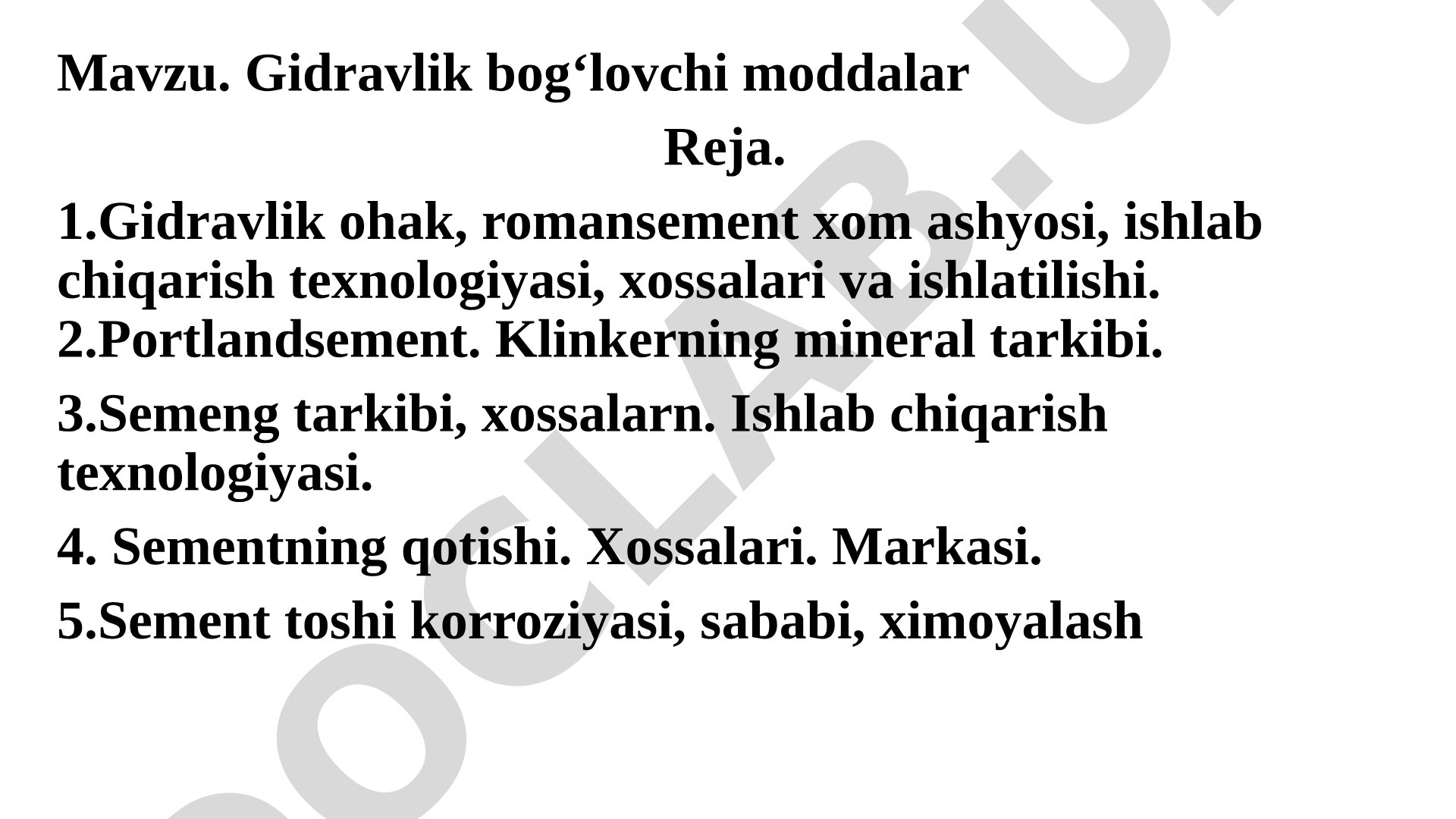 Gidrаvlik bog‘lovchi moddаlаr