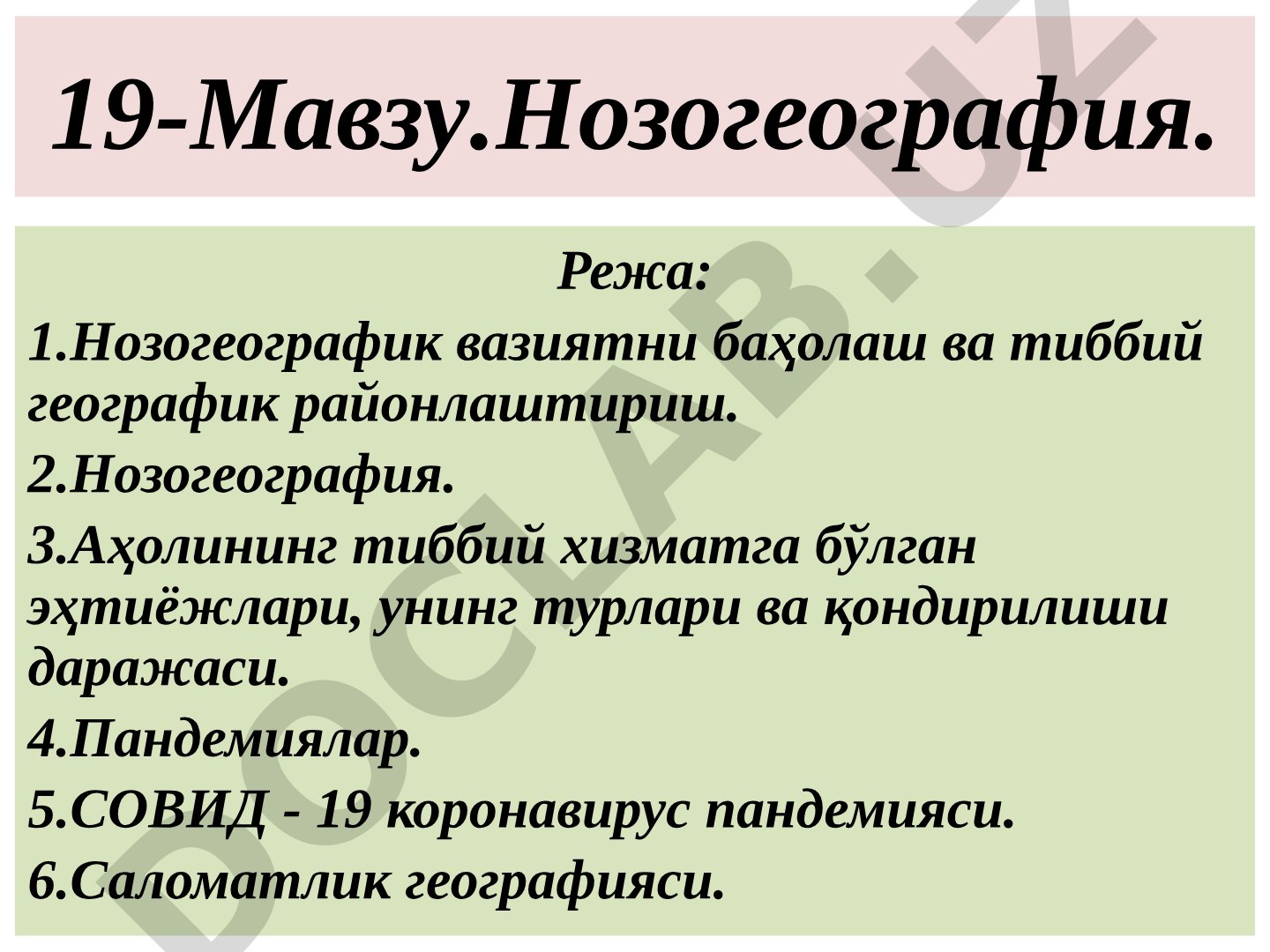 Нозогеография
