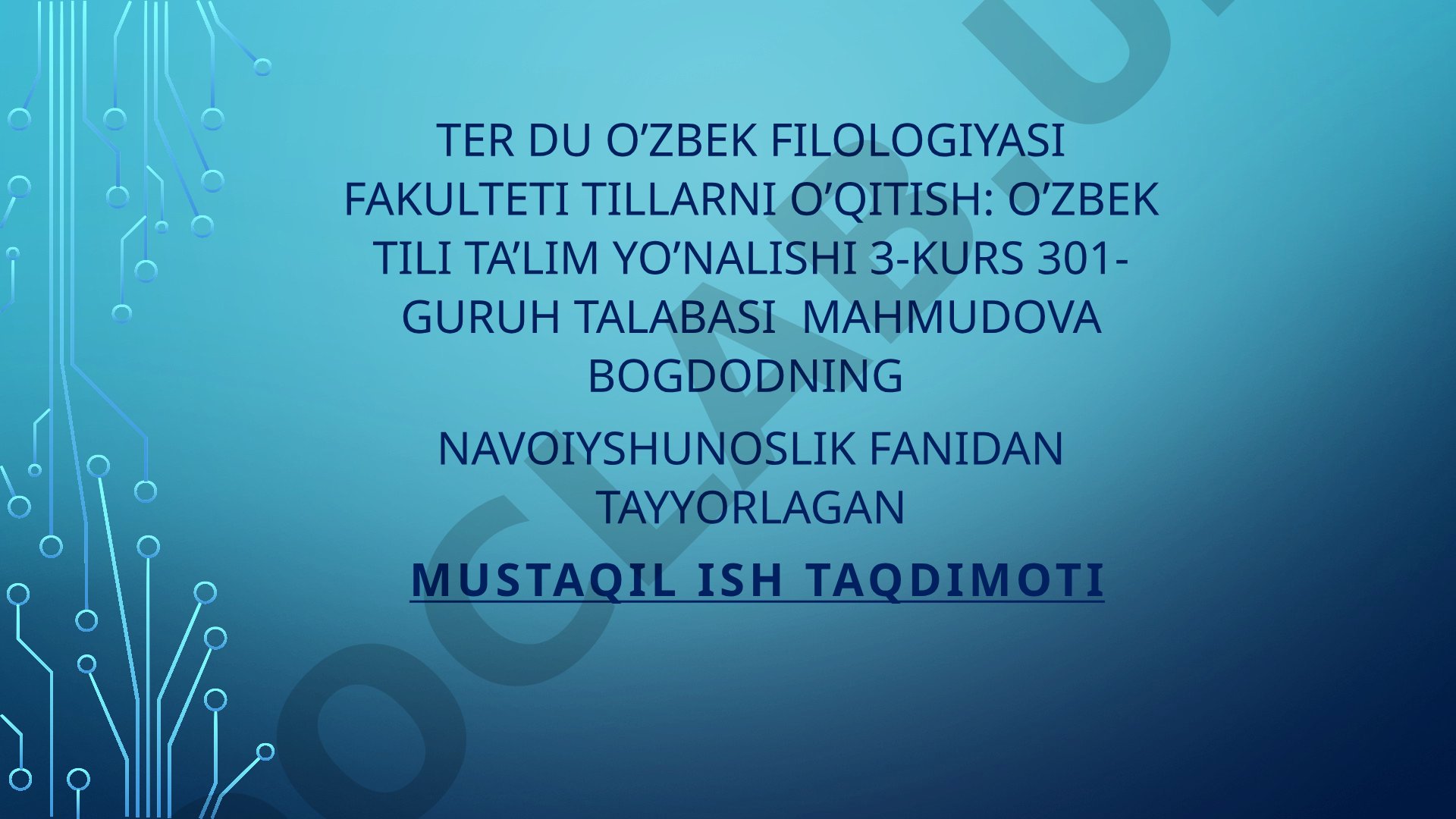 Xamsanavislik an'anasi, Nizomiy Ganjaviy va Alisher Navoiy Xamsasi haqida taqdimot